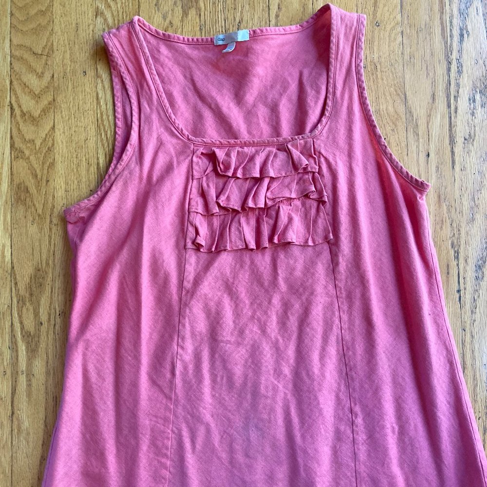 Pink GAP ruffle tank top - size medium